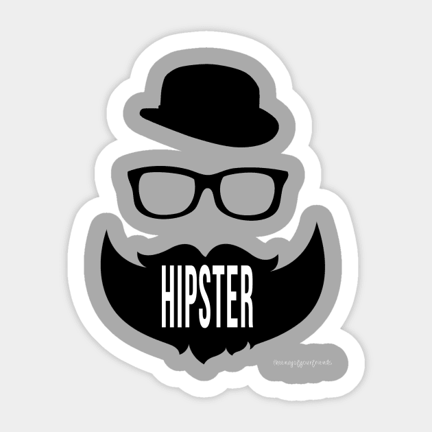 I'M A HIPSTER (Black beard) Sticker by theenvyofyourfriends